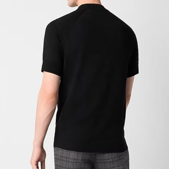 J. Ferrar Men's Mock Crew Neck Short Sleeve Pullover T-Shirts Black Size XXL - Picture 2 of 6